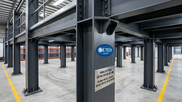 Cột trụ kệ sàn mezzanine tải trọng nặng Cột trụ chịu lực của kệ sàn mezzanine