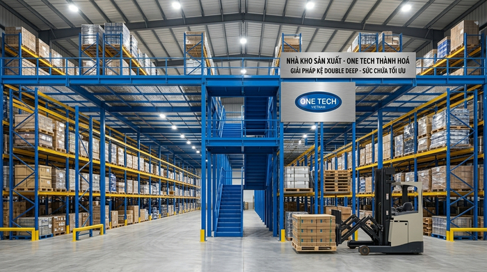 Kệ pallet Double Deep tăng sức chứa cho kho Thanh Hóa