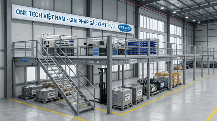 Kệ sàn mezzanine Thanh Hóa cho kho cao tầng Hệ thống kệ sàn mezzanine trong kho hàng tại Thanh Hóa