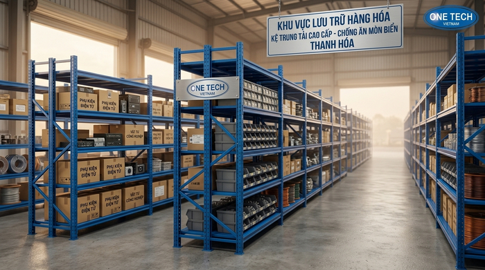 Kệ trung tải thép sơn tĩnh điện phù hợp kho ven biển Thanh Hóa