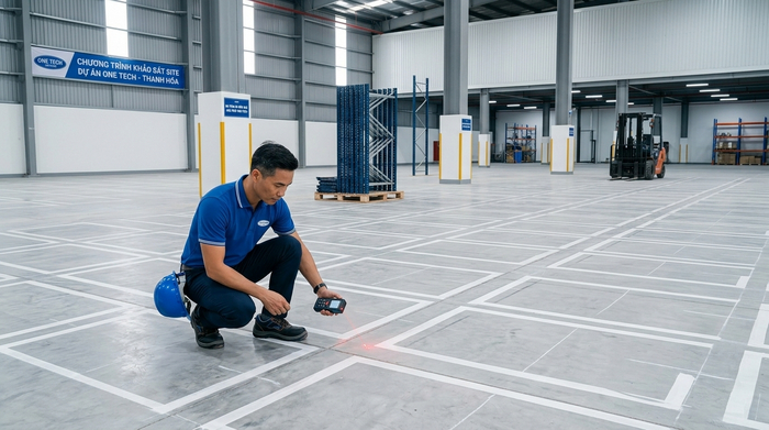 Khảo sát mặt bằng kệ drive in Thanh Hóa Khảo sát mặt bằng trước khi lắp đặt kệ drive in Thanh Hóa