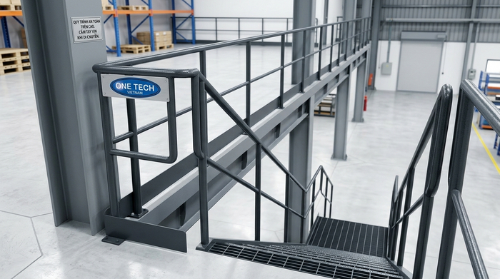 Lan can an toàn kệ sàn mezzanine Lan can bảo vệ trên sàn mezzanine