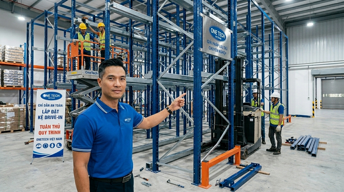 Lắp đặt kệ drive in chất lượng cao Thi công lắp đặt kệ drive in chất lượng cao trong kho hàng