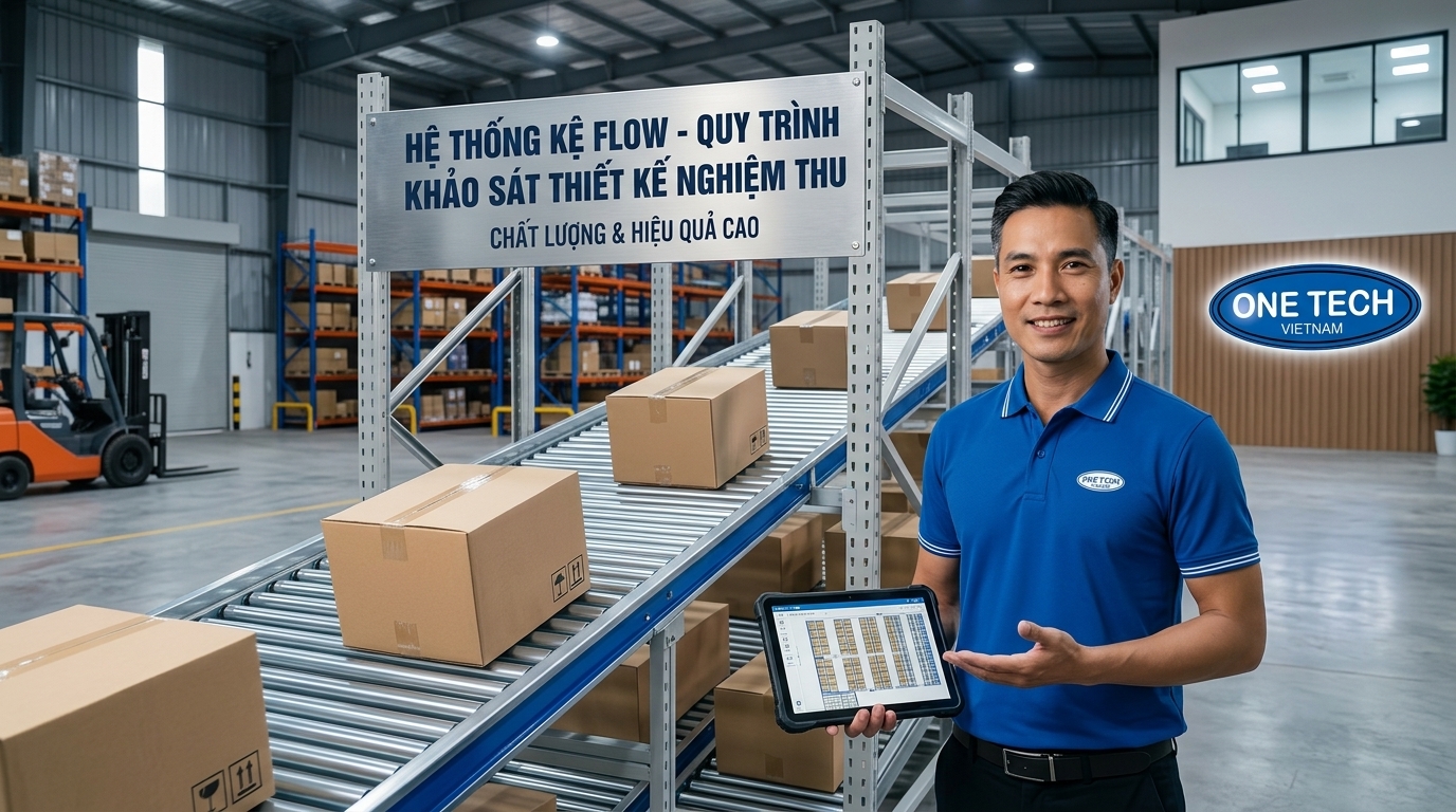 Lắp đặt kệ Flow racks Thanh Hóa tại kho với quy trình khảo sát thiết kế nghiệm thu