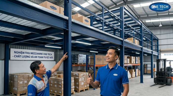 Nghiệm thu kệ sàn mezzanine Thanh Hóa Nghiệm thu hệ thống kệ sàn mezzanine sau lắp đặt