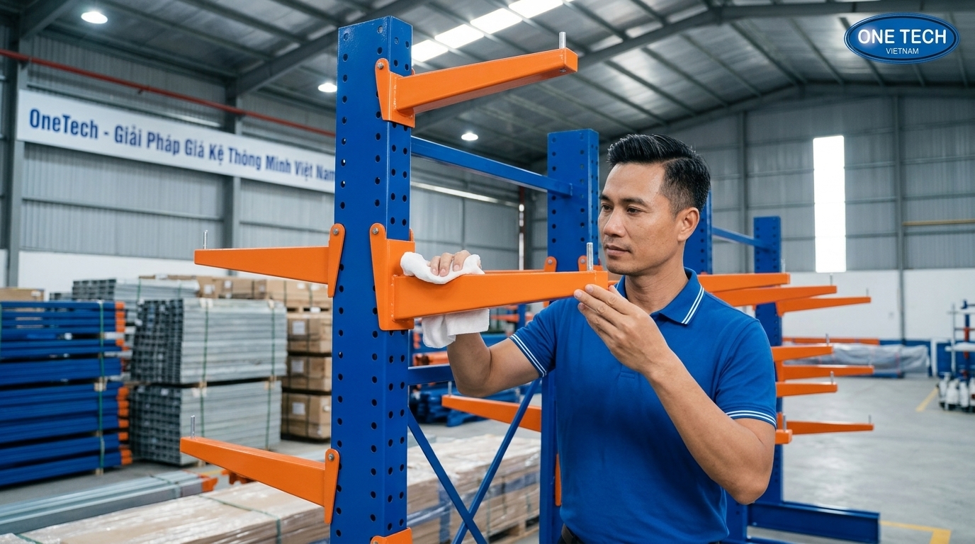 Bảo trì kệ tay đỡ chống gỉ Bảo trì kệ tay đỡ chống gỉ trong môi trường kho ẩm tại Thanh Hóa