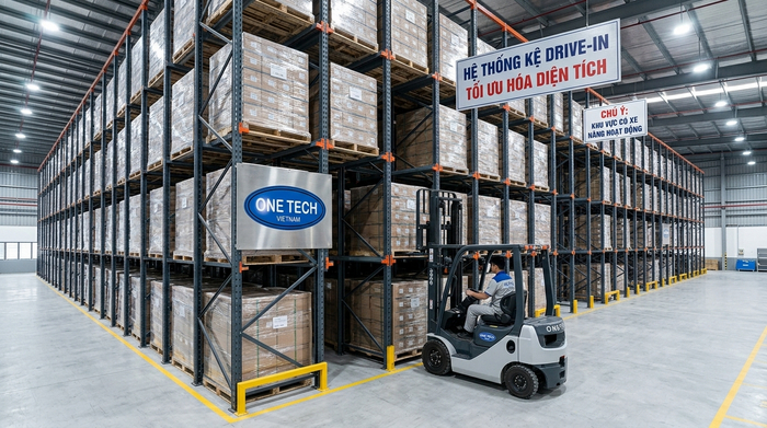 Kệ Drive in Thanh Hóa mật độ lưu trữ cao Kệ Drive in giúp tăng mật độ lưu trữ cho kho hàng tại Thanh Hóa