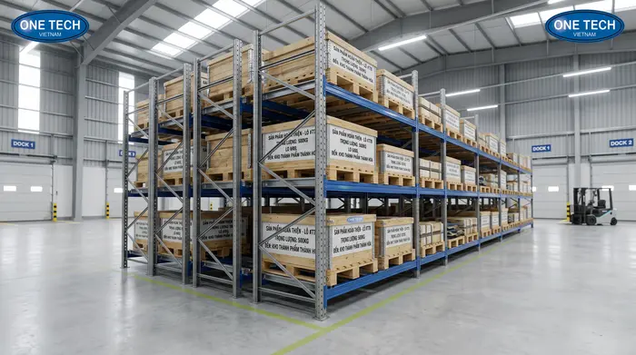 Kệ Push Back cho kho thành phẩm Thanh Hóa Kệ Push Back cho kho thành phẩm tại Thanh Hóa