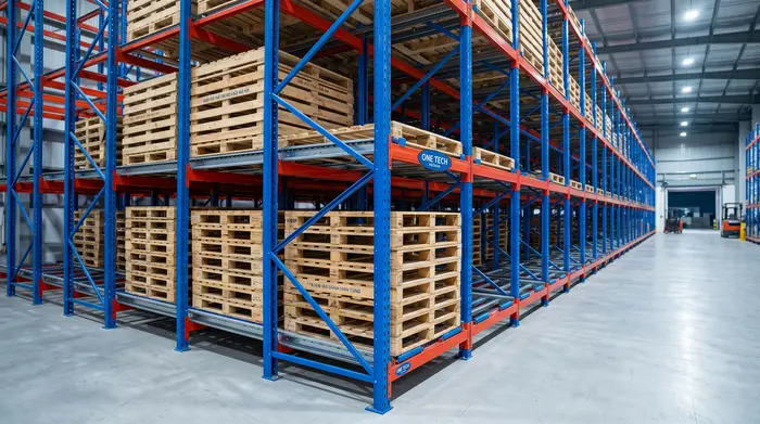 Cơ chế kệ Push Back Thanh Hóa Cơ chế hoạt động của kệ Push Back Thanh Hóa trong kho pallet