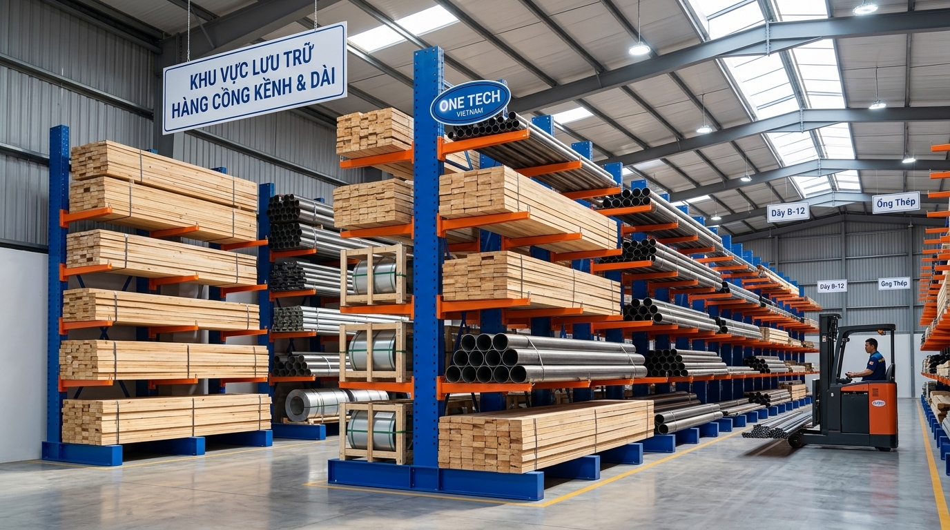 Kệ tay đỡ trong kho công nghiệp Thanh Hóa Kệ tay đỡ trong kho công nghiệp tại Thanh Hóa giúp tối ưu mặt bằng lưu trữ