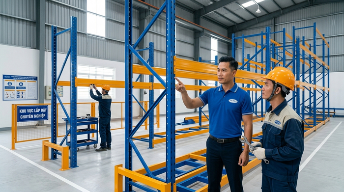 Lắp đặt kệ Double Deep tại kho hàng Thanh Hóa