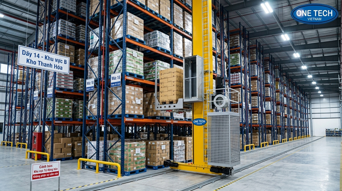 Lợi ích Stacker-Crane Thanh Hóa trong tối ưu kho Stacker-Crane giúp tối ưu mật độ lưu trữ kho tại Thanh Hóa