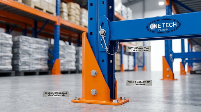 Phụ kiện an toàn kệ kho Thanh Hóa Phụ kiện an toàn cho hệ thống kệ kho thông minh tại Thanh Hóa