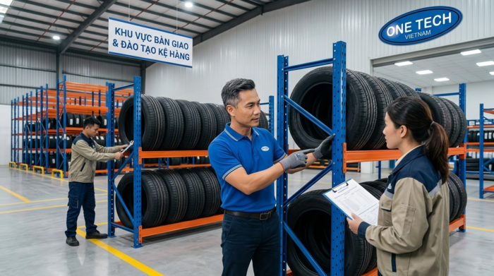 Bàn giao kệ để lốp xe và đào tạo quy trình sử dụng Bàn giao kệ để lốp xe và đào tạo quy trình sử dụng