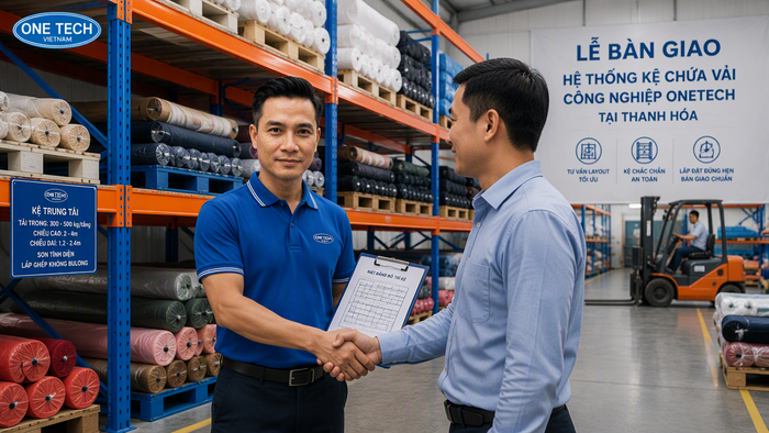 Bàn giao kệ để vải cho kho Thanh Hóa Bàn giao kệ để vải cho kho tại Thanh Hóa