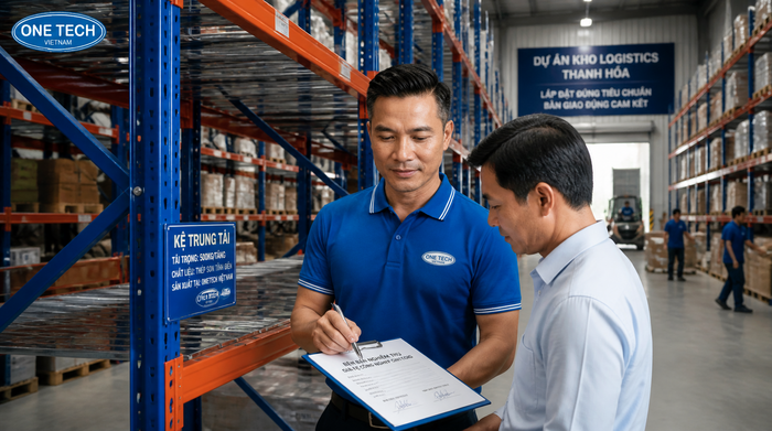 Bàn giao nghiệm thu kệ kho logistics Thanh Hóa Bàn giao nghiệm thu kệ kho logistics Thanh Hóa sau lắp đặt