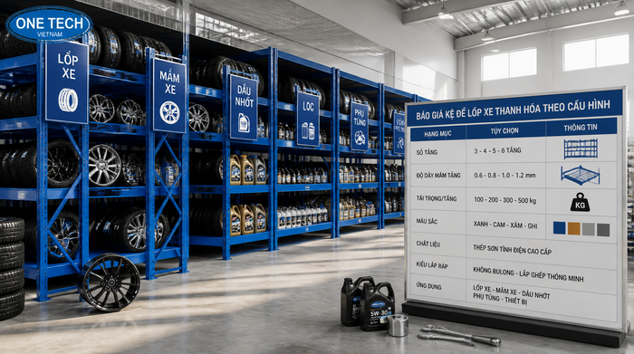 Báo giá kệ để lốp xe Thanh Hóa theo cấu hình Báo giá kệ để lốp xe Thanh Hóa theo cấu hình