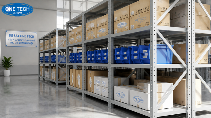 Chất liệu kệ sắt sơn tĩnh điện dùng cho kho tại Thanh Hóa