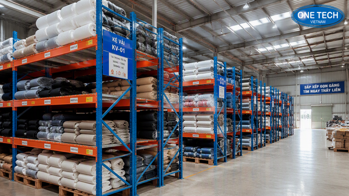 Kệ chứa vải cho xưởng may Thanh Hóa Kệ chứa vải dệt may cho xưởng sản xuất tại Thanh Hóa