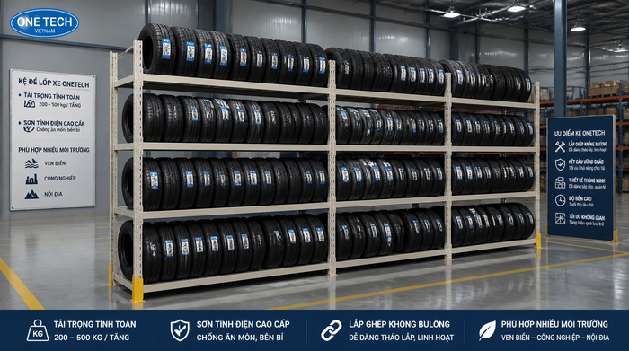 Kệ để lốp xe bằng thép sơn tĩnh điện Kệ để lốp xe bằng thép sơn tĩnh điện