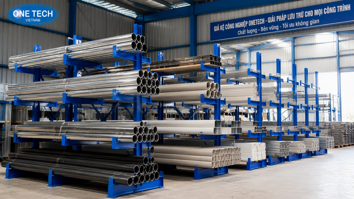 Kệ để ống thép Thanh Hóa cho kho hàng công nghiệp Kệ để ống thép Thanh Hóa dùng trong kho vật liệu xây dựng