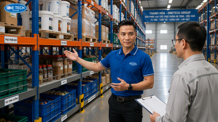 Kệ kho hàng Thanh Hóa OneTech Group Kệ kho hàng Thanh Hóa trực thuộc OneTech Group tư vấn kệ kho thực phẩm
