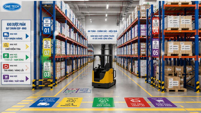 Thiết kế lối đi xe nâng cho kho dược phẩm Lối đi xe nâng trong hệ thống kệ kho dược phẩm tải trọng nặng
