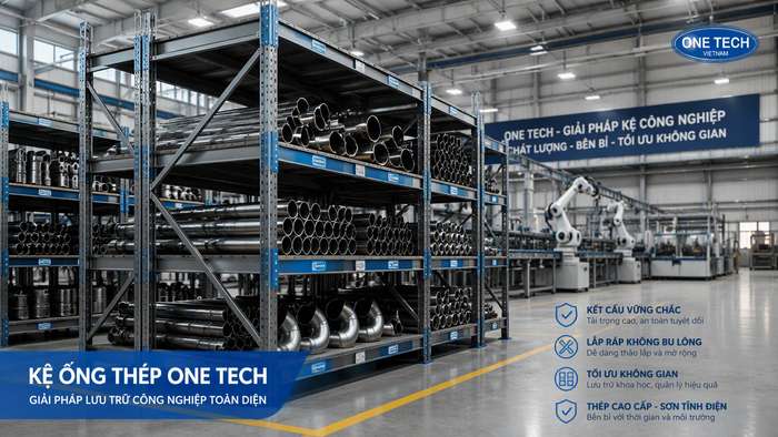 Sản xuất kệ để ống thép OneTech Sản xuất kệ để ống thép tại hệ thống nhà máy OneTech