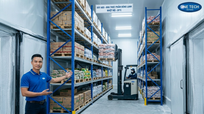 Xe nâng chuyên dụng kho lạnh thực phẩm Xe nâng chuyên dụng vận hành trong kho lạnh thực phẩm
