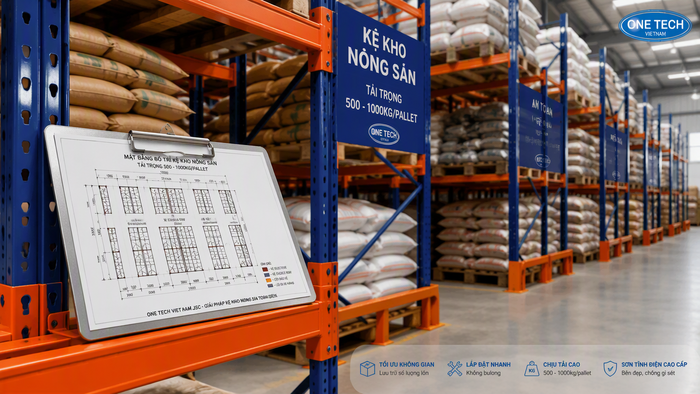 Báo giá kệ kho nông sản Thanh Hóa theo bản vẽ và tải trọng