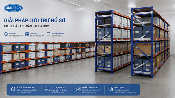 Hệ kệ kho tài liệu lắp ghép theo dãy Hệ kệ kho tài liệu lắp ghép theo dãy cho doanh nghiệp Thanh Hóa
