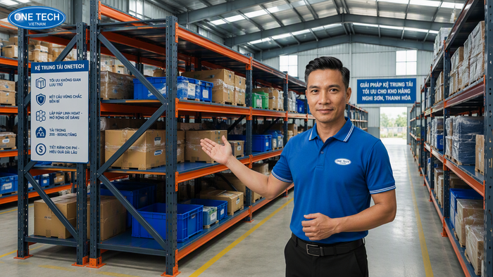Kệ kho trung tải trong kho hàng khu công nghiệp Nghi Sơn Thanh Hóa
